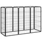 8-Panel Dog Playpen Black 50X100 Cm Powder-Coated Steel