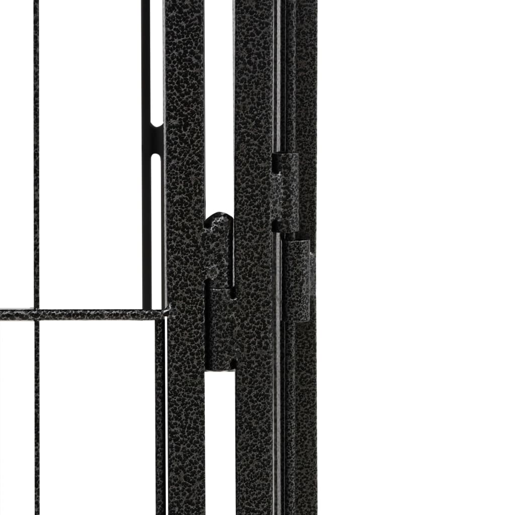 8-Panel Dog Playpen Black 50X100 Cm Powder-Coated Steel