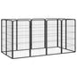 8-Panel Dog Playpen Black 50X100 Cm Powder-Coated Steel