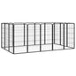 8-Panel Dog Playpen Black 50X100 Cm Powder-Coated Steel