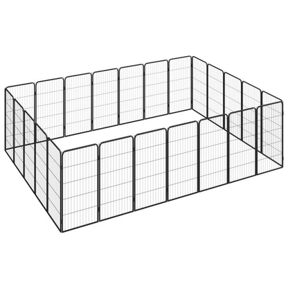 8-Panel Dog Playpen Black 50X100 Cm Powder-Coated Steel