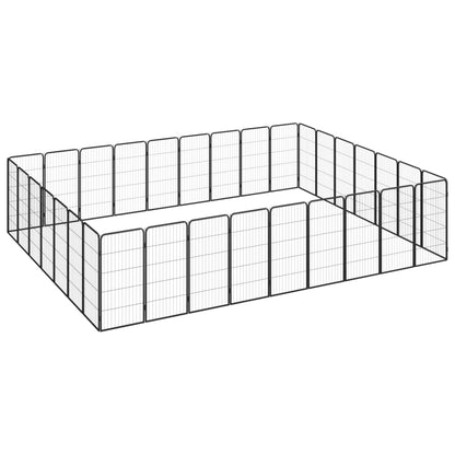 8-Panel Dog Playpen Black 50X100 Cm Powder-Coated Steel