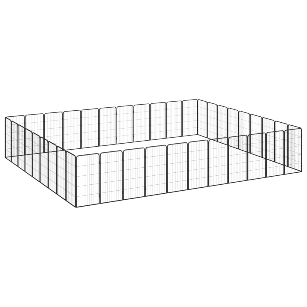 8-Panel Dog Playpen Black 50X100 Cm Powder-Coated Steel