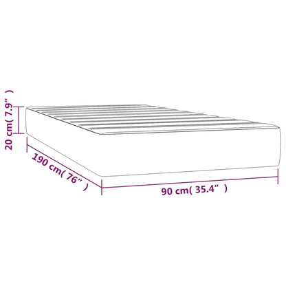 Pocket Spring Bed Mattress Medium 90X190X20 Cm Faux Leather