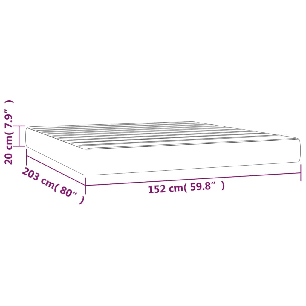 Pocket Spring Bed Mattress Medium 152X203X20 Cm Queen Velvet