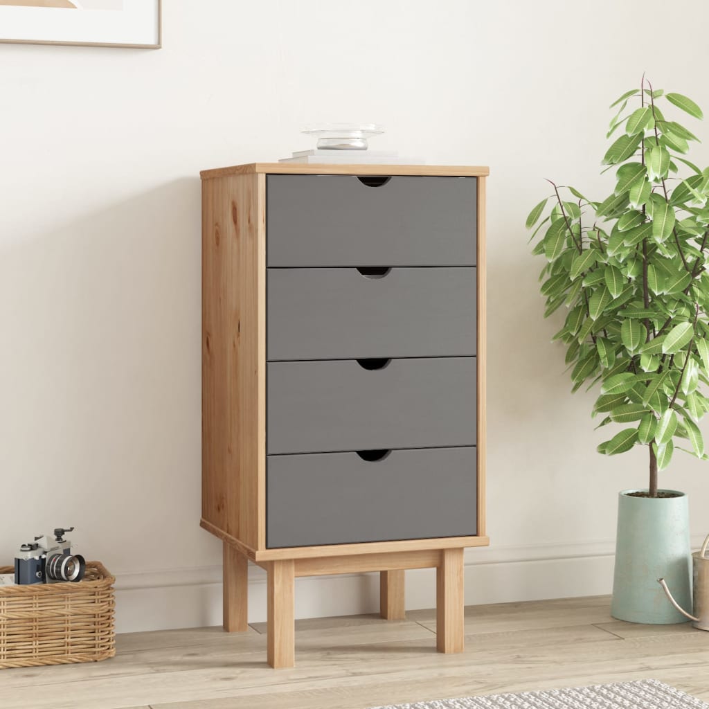 Drawer Cabinet Otta 45X39X90Cm Solid Wood Pine