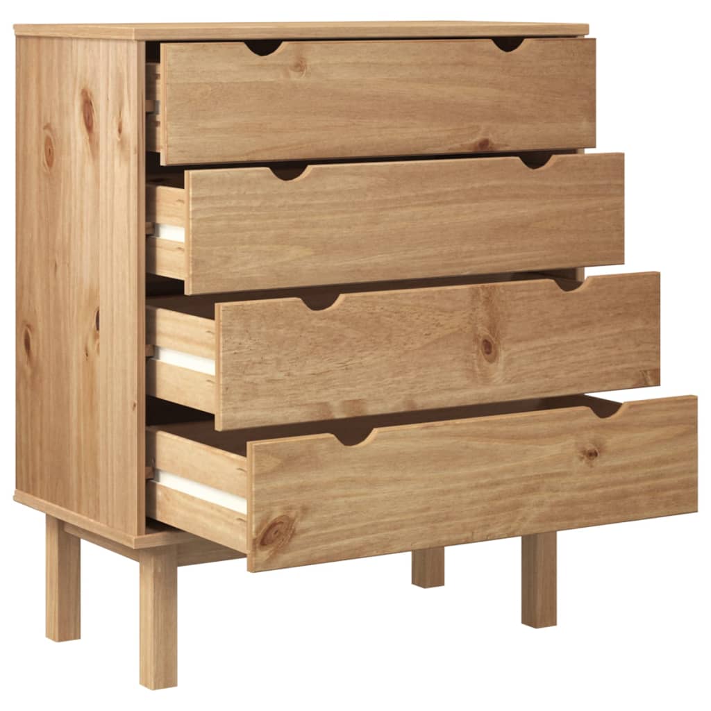 Drawer Cabinet Otta 76.5X39.5X90Cm Solid Wood Pine
