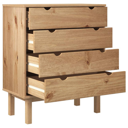 Drawer Cabinet Otta 76.5X39.5X90Cm Solid Wood Pine