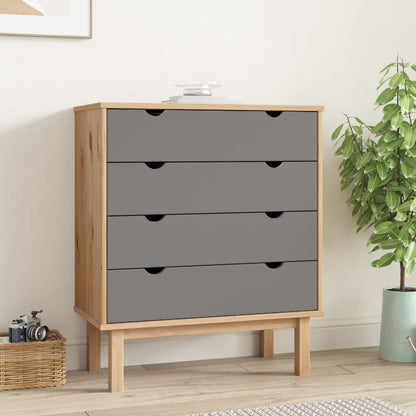 Drawer Cabinet Otta 76.5X39.5X90Cm Solid Wood Pine