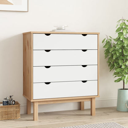 Drawer Cabinet Otta 76.5X39.5X90Cm Solid Wood Pine