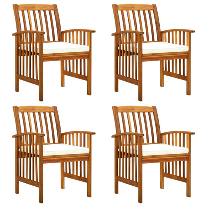Garden Dining Chairs 4 Pcs With Cushions Solid Wood Acacia