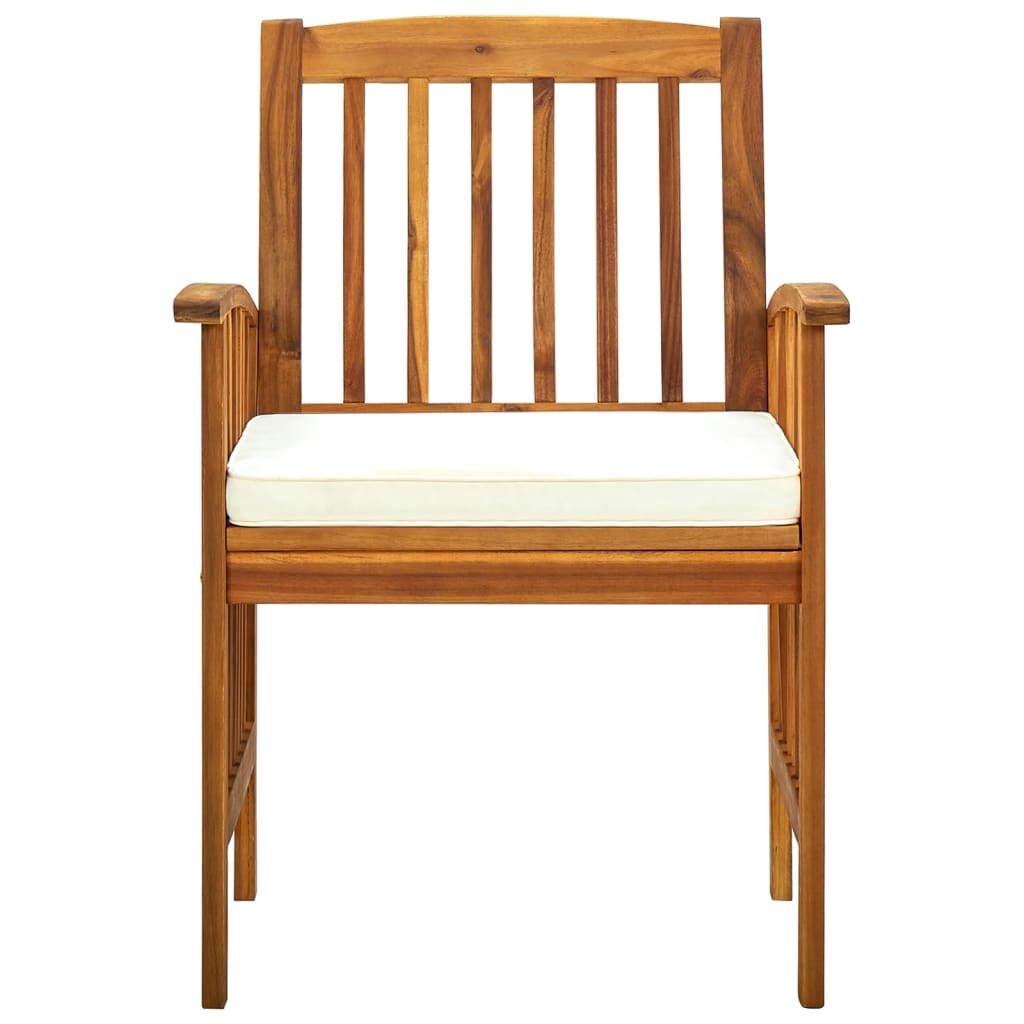 Garden Dining Chairs 4 Pcs With Cushions Solid Wood Acacia