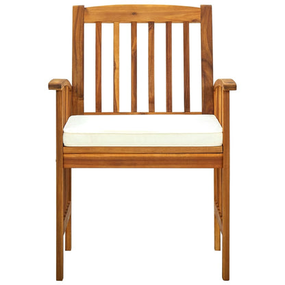 Garden Dining Chairs 4 Pcs With Cushions Solid Wood Acacia