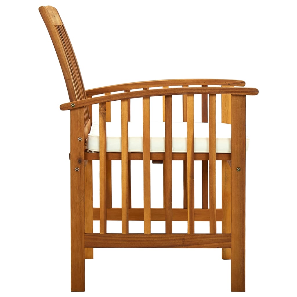 Garden Dining Chairs 4 Pcs With Cushions Solid Wood Acacia