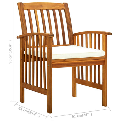 Garden Dining Chairs 4 Pcs With Cushions Solid Wood Acacia