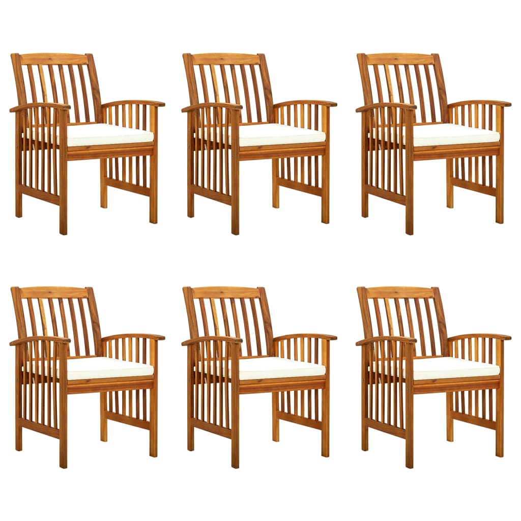 Garden Dining Chairs 4 Pcs With Cushions Solid Wood Acacia
