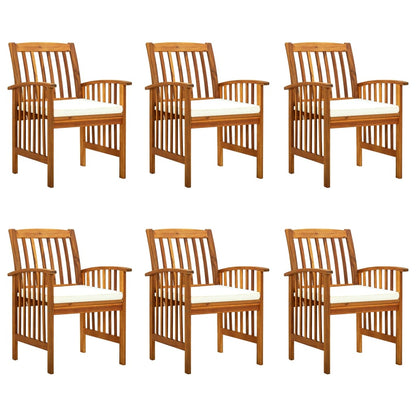 Garden Dining Chairs 4 Pcs With Cushions Solid Wood Acacia