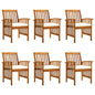 Garden Dining Chairs 4 Pcs With Cushions Solid Wood Acacia