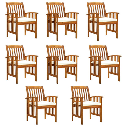 Garden Dining Chairs 4 Pcs With Cushions Solid Wood Acacia