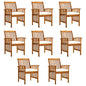 Garden Dining Chairs 4 Pcs With Cushions Solid Wood Acacia