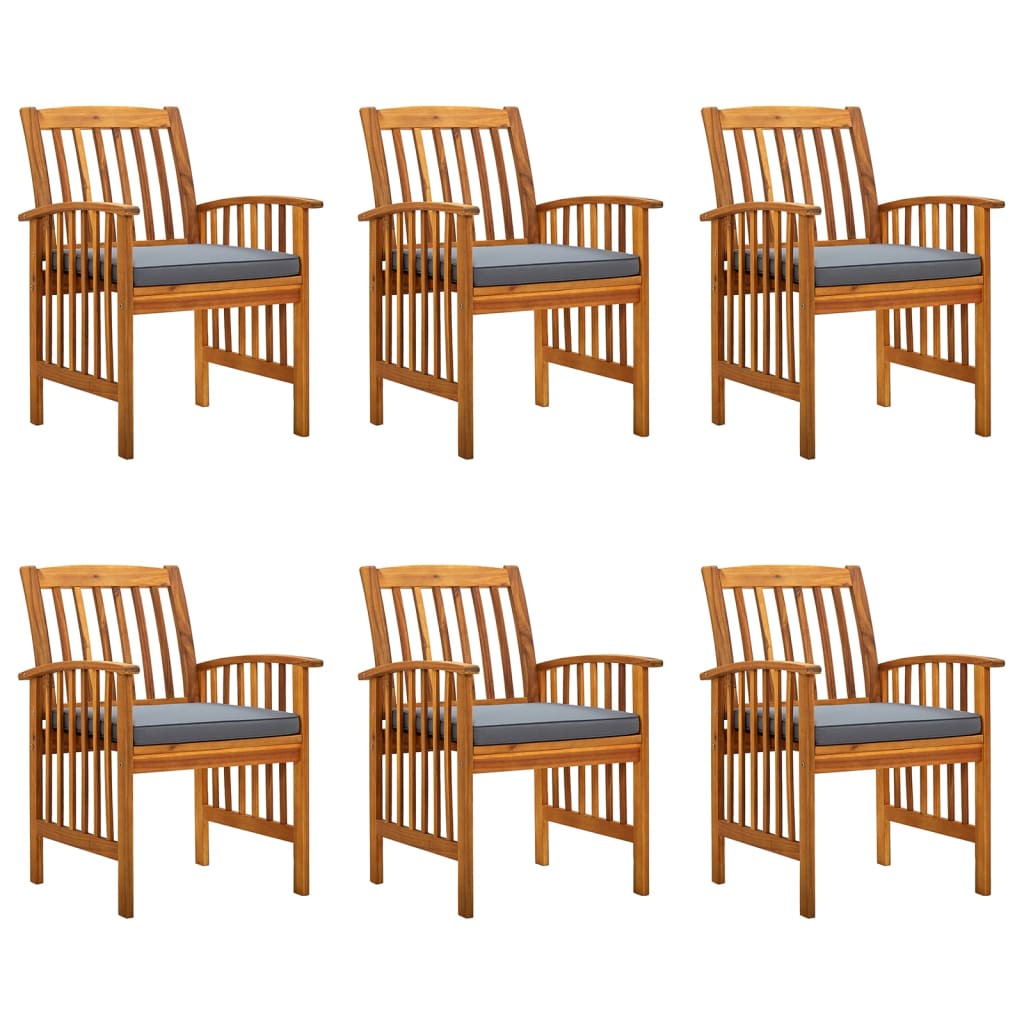 Garden Dining Chairs 4 Pcs With Cushions Solid Wood Acacia