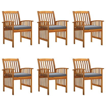 Garden Dining Chairs 4 Pcs With Cushions Solid Wood Acacia