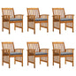 Garden Dining Chairs 4 Pcs With Cushions Solid Wood Acacia
