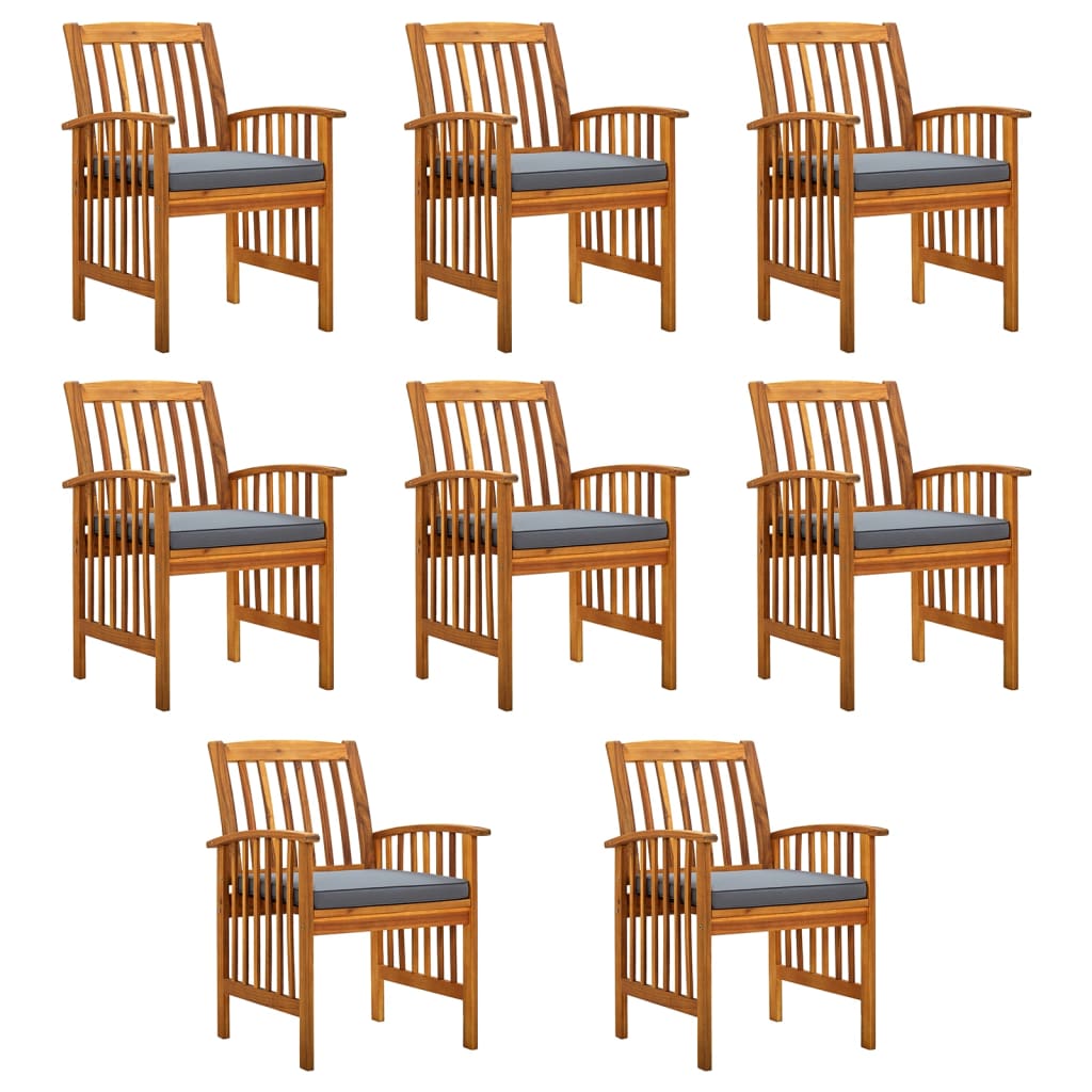 Garden Dining Chairs 4 Pcs With Cushions Solid Wood Acacia