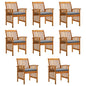 Garden Dining Chairs 4 Pcs With Cushions Solid Wood Acacia