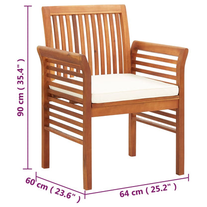 Garden Dining Chairs With Cushions 4 Pcs Solid Wood Acacia