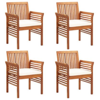 Garden Dining Chairs With Cushions 4 Pcs Solid Wood Acacia