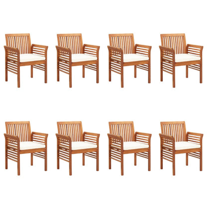 Garden Dining Chairs With Cushions 8 Pcs Solid Wood Acacia