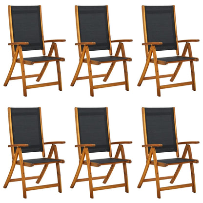 Folding Garden Chairs 4 Pcs Solid Wood Acacia And Textilene