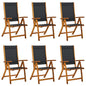 Folding Garden Chairs 4 Pcs Solid Wood Acacia And Textilene