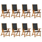 Folding Garden Chairs 4 Pcs Solid Wood Acacia And Textilene