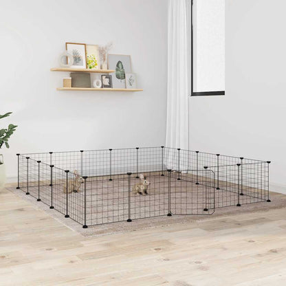 8-Panel Pet Cage Black 35X35 Cm Steel