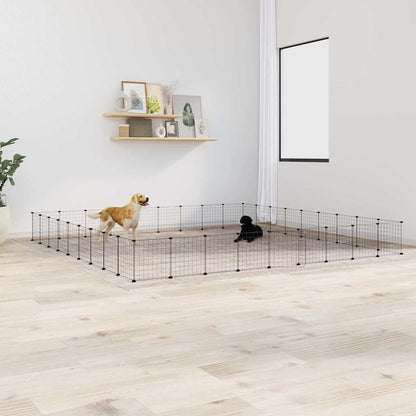 8-Panel Pet Cage Black 35X35 Cm Steel