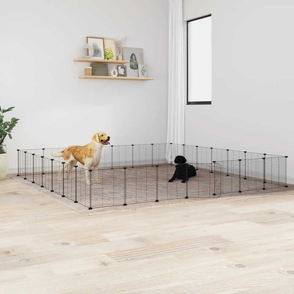 8-Panel Pet Cage Black 35X35 Cm Steel