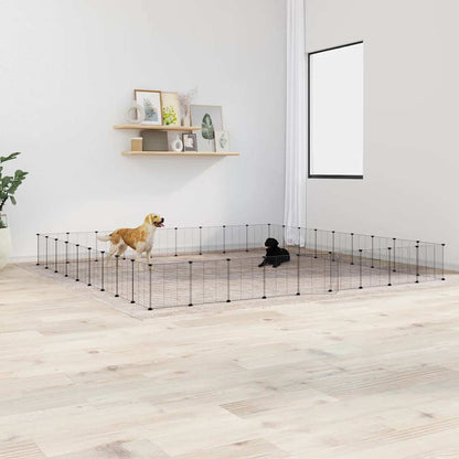8-Panel Pet Cage Black 35X35 Cm Steel