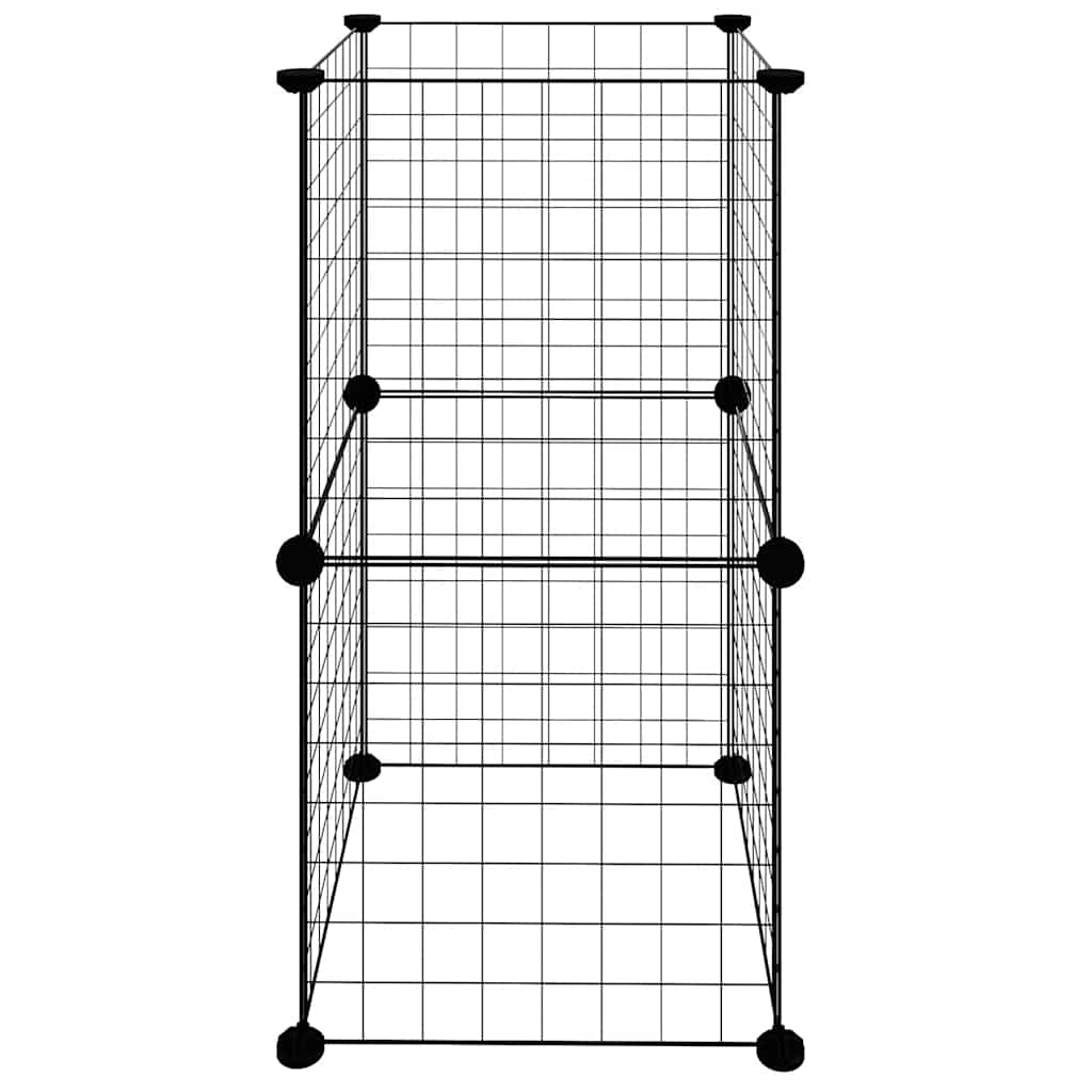 8-Panel Pet Cage Black 35X35 Cm Steel