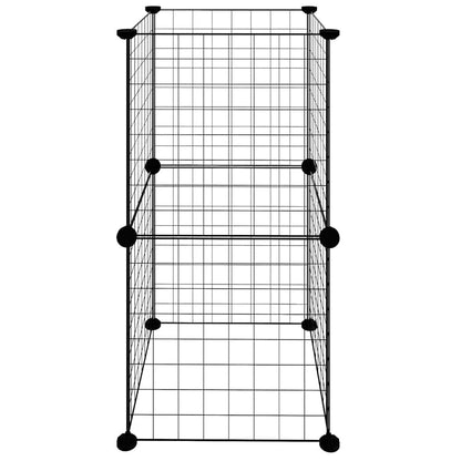 8-Panel Pet Cage Black 35X35 Cm Steel