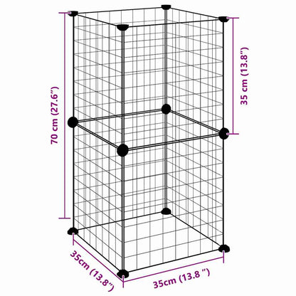 8-Panel Pet Cage Black 35X35 Cm Steel