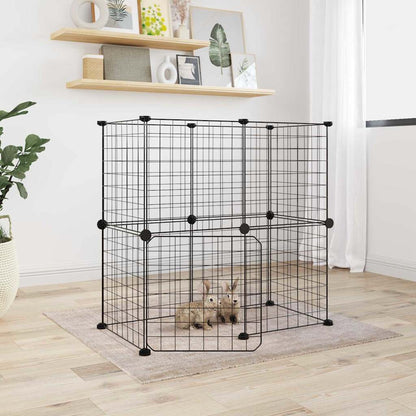8-Panel Pet Cage Black 35X35 Cm Steel