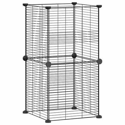 8-Panel Pet Cage Black 35X35 Cm Steel