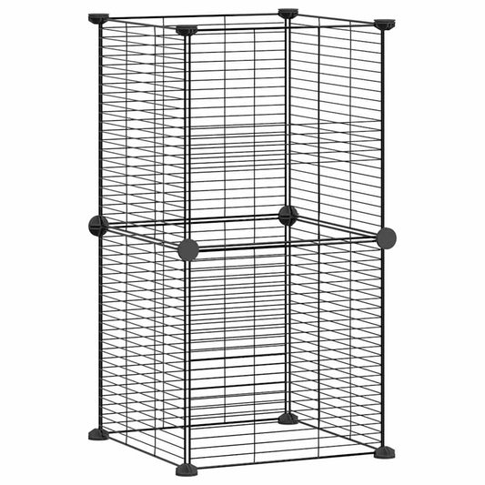 8-Panel Pet Cage Black 35X35 Cm Steel