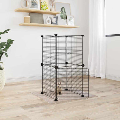 8-Panel Pet Cage Black 35X35 Cm Steel