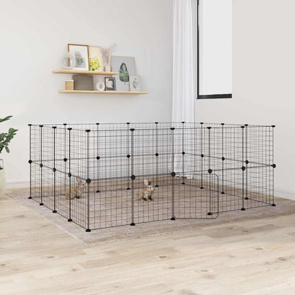 8-Panel Pet Cage Black 35X35 Cm Steel