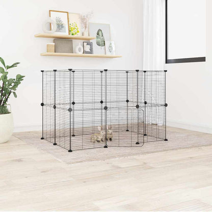 8-Panel Pet Cage Black 35X35 Cm Steel