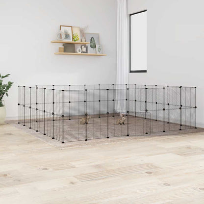 8-Panel Pet Cage Black 35X35 Cm Steel