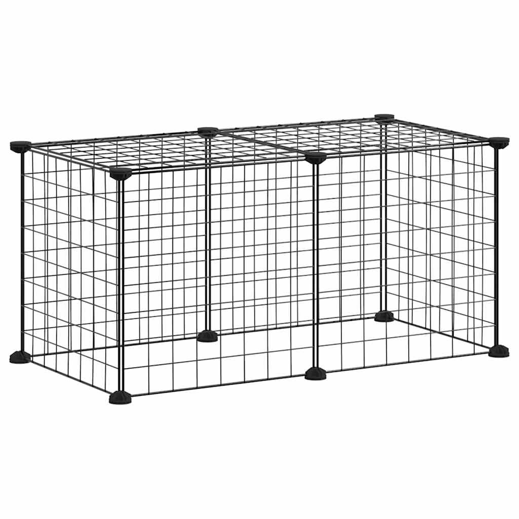 8-Panel Pet Cage Black 35X35 Cm Steel